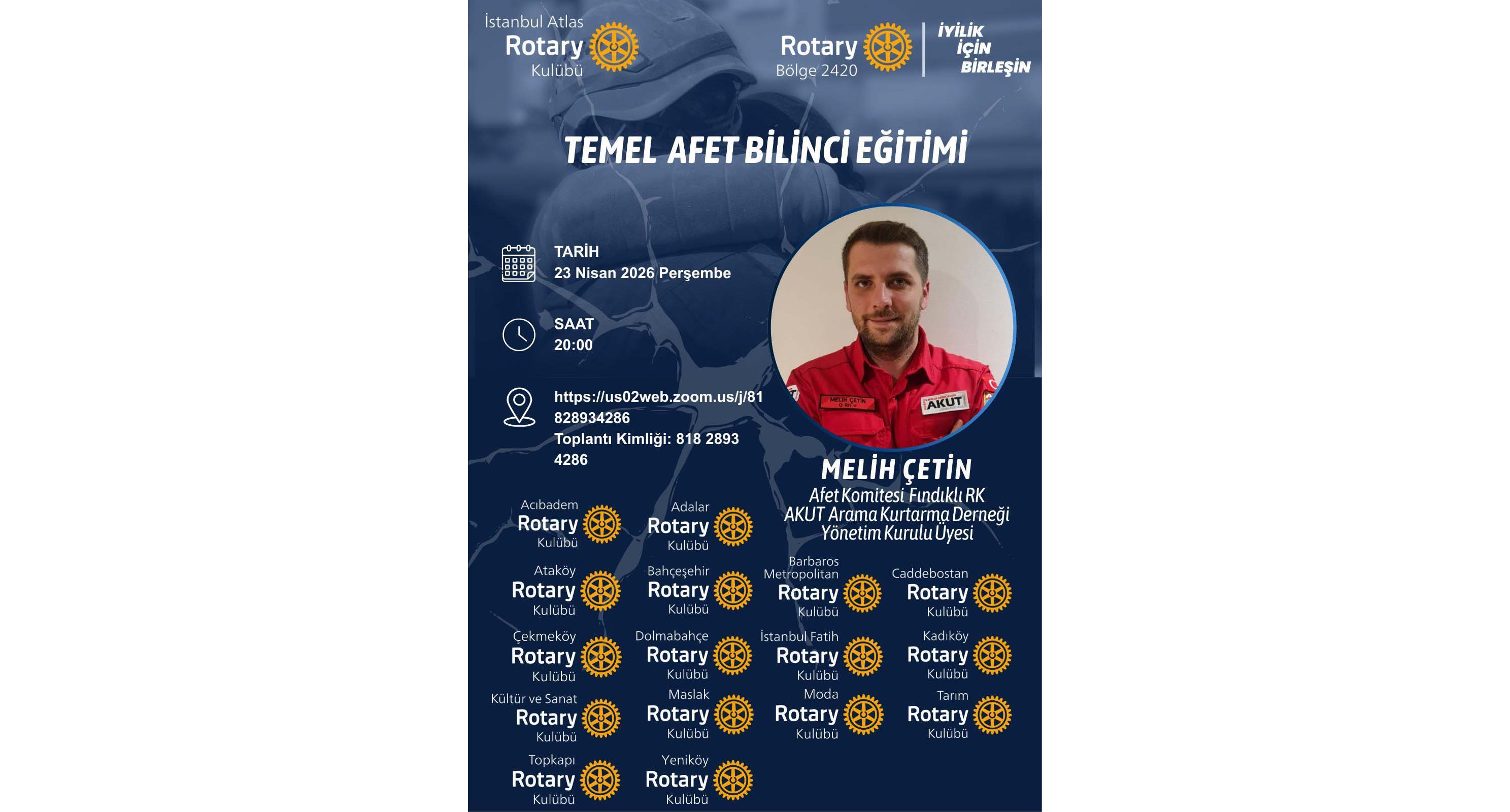 İstanbul Atlas / Bölge 2420 – Temel Afet Eğitimi Semineri